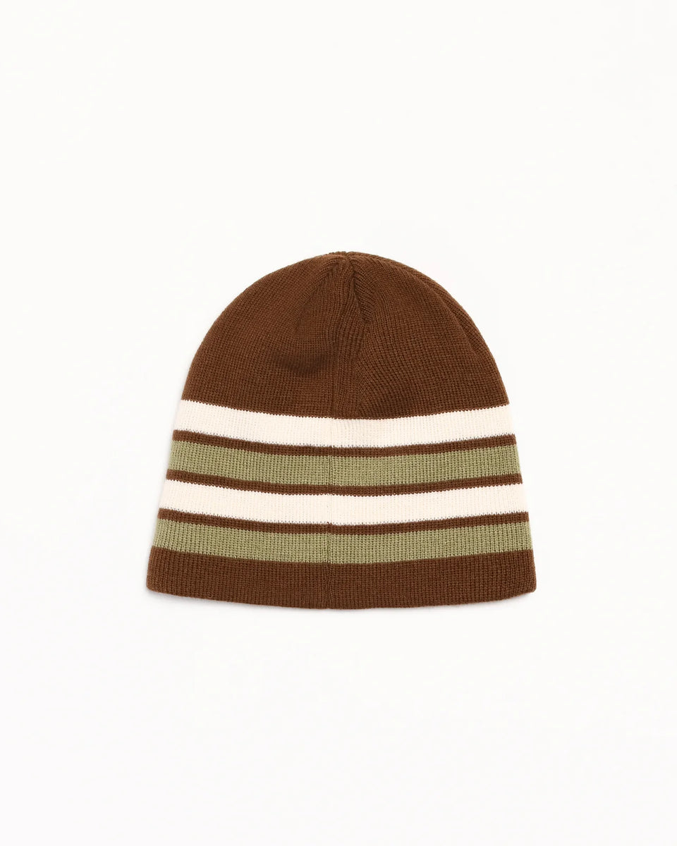 帽子 Stussy SKULLCAP CABLE KNIT BROWN Stussy - Skullcap Basic Stripe Beanie Brown – FLAVOUR '99
