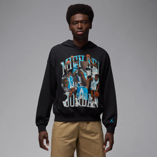 Nike - Jordan Flight Oversized Pullover Hoodie ~ Black/DK Powder Blue
