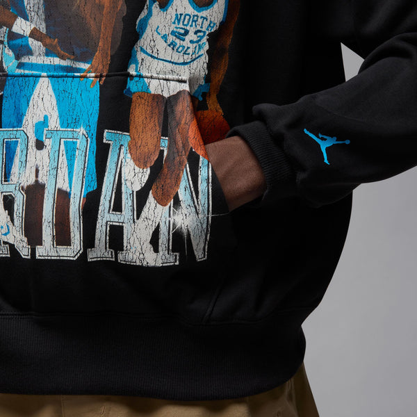 Nike - Jordan Flight Oversized Pullover Hoodie ~ Black/DK Powder Blue