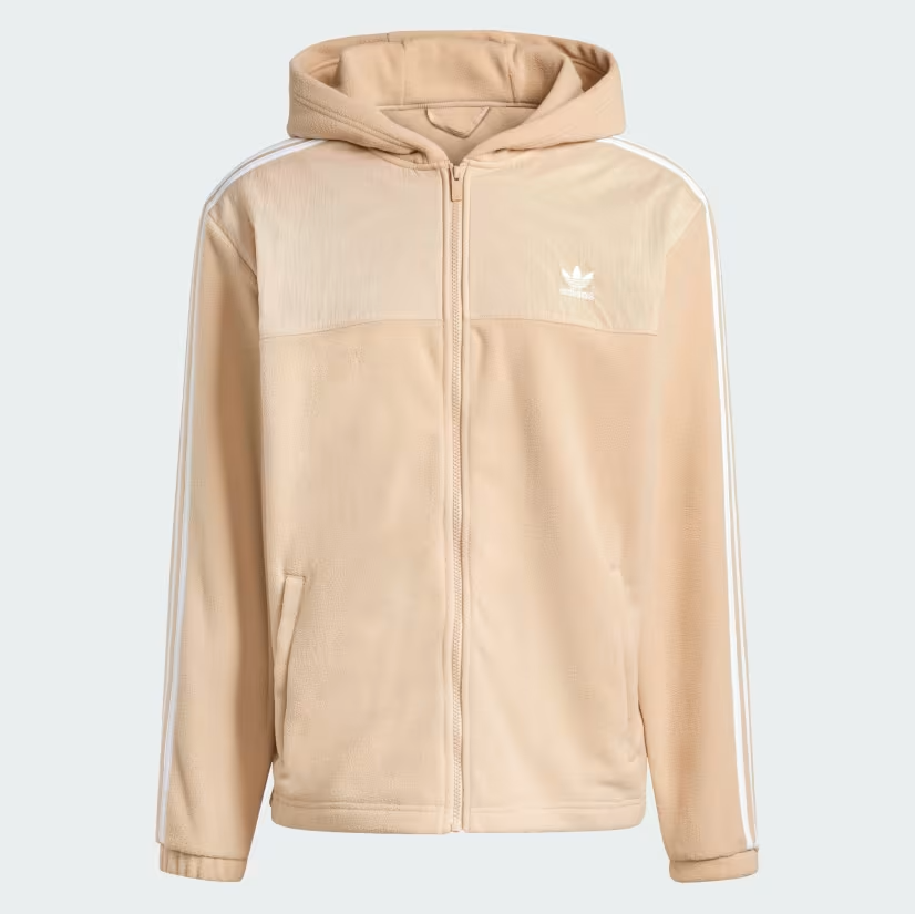 Adidas 3 Stripe Teddy Fleece Zip Up Hoodie FLAVOUR 99