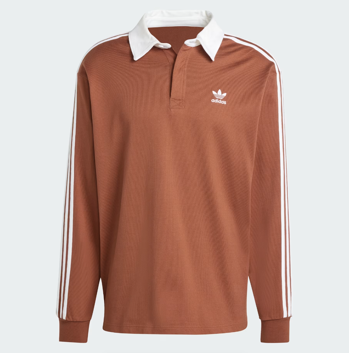 Adidas Adicolor Rugby Polo Shirt Men Preloved Brown XL