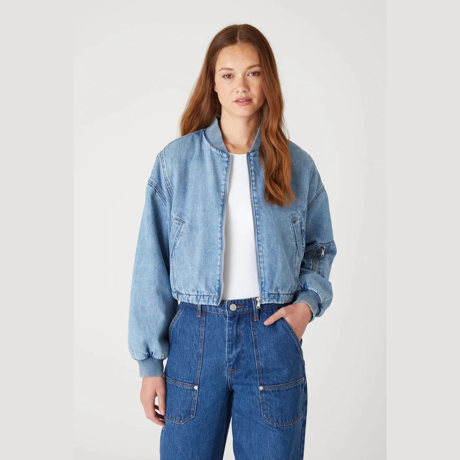 BlankNYC - Guest Star Denim Bomber Blue