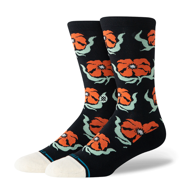Stance - Broadcast Floral Crew Socks ~ Black
