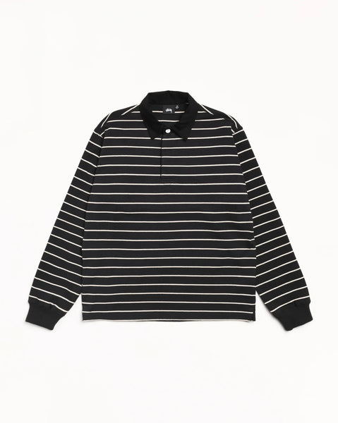 Stussy - Striped Rugby Shirt Black