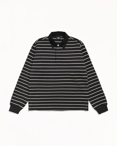 Stussy - Striped Rugby Shirt Black