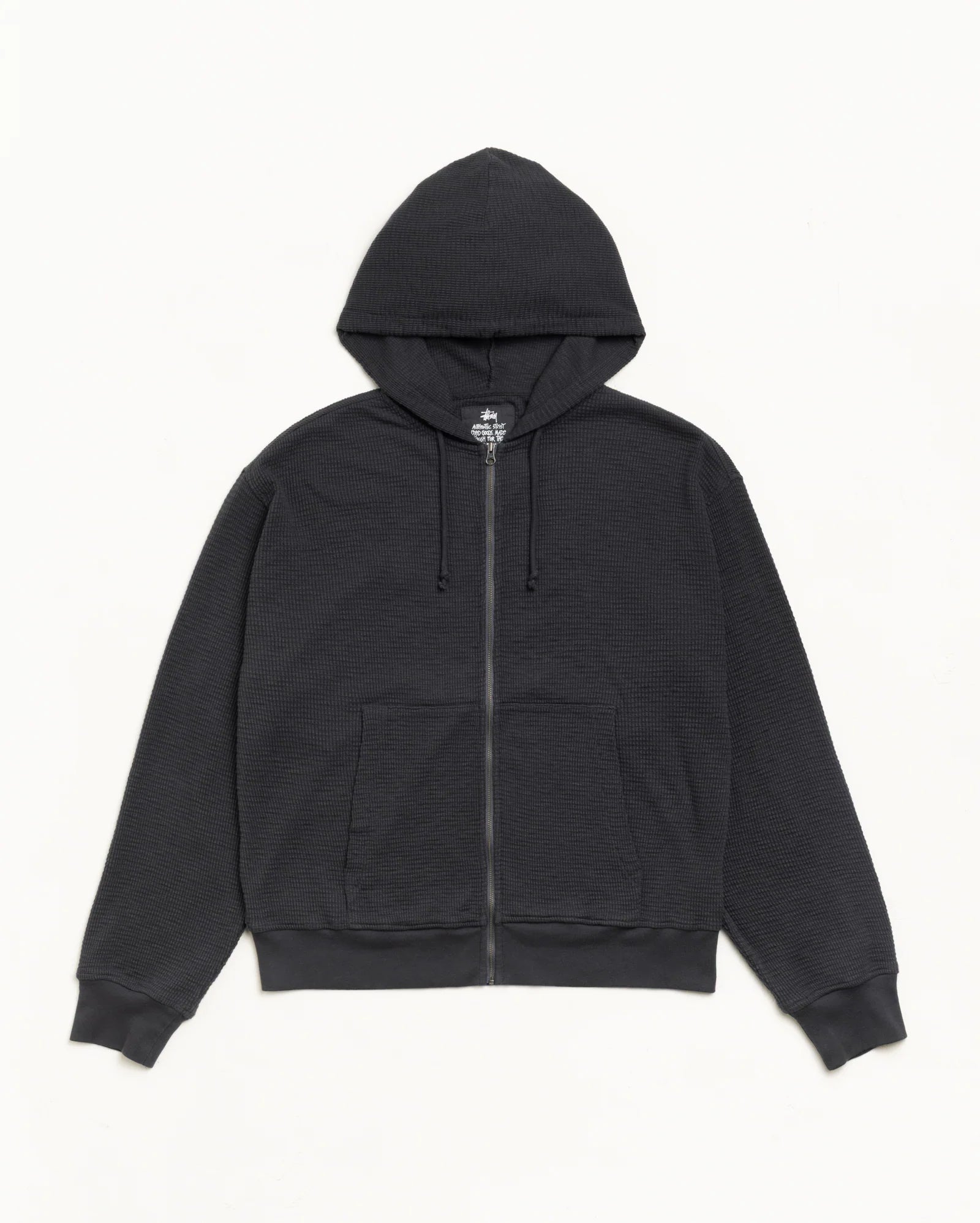 Stussy - Lightweight Thermal Hoodie Faded Black