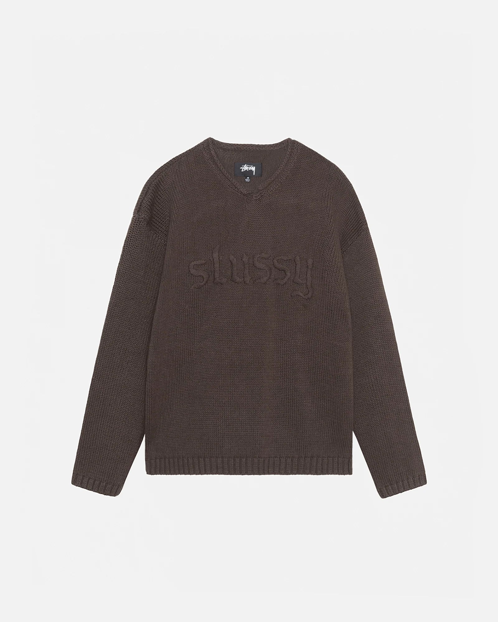 Stussy - Roll V-Neck Logo Sweater