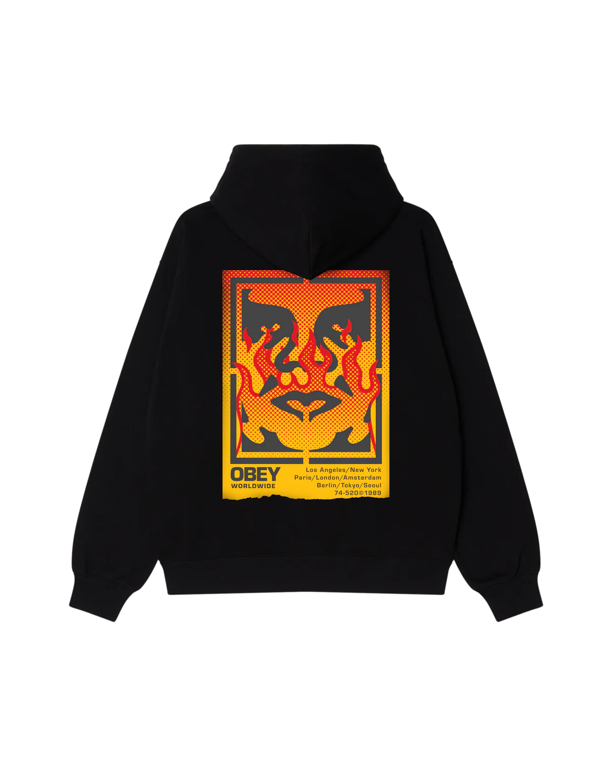 Obey - Icon Stencil Flame Hoodie Black