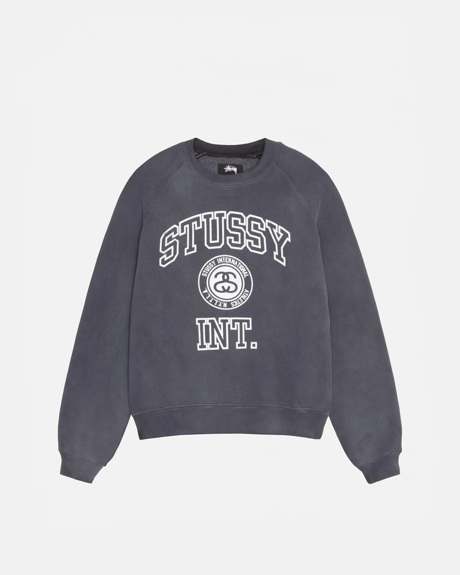 Stussy - Overlook Varsity Raglan Crew ~ Washed Black