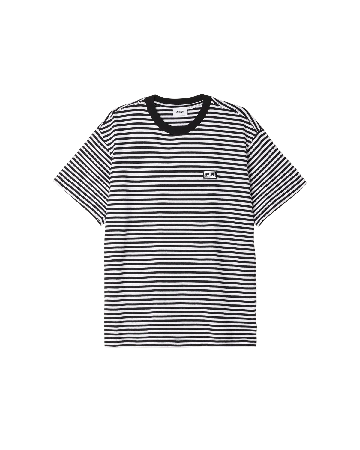 Obey - Est Wrks Eyes Striped T-Shirt Black/White