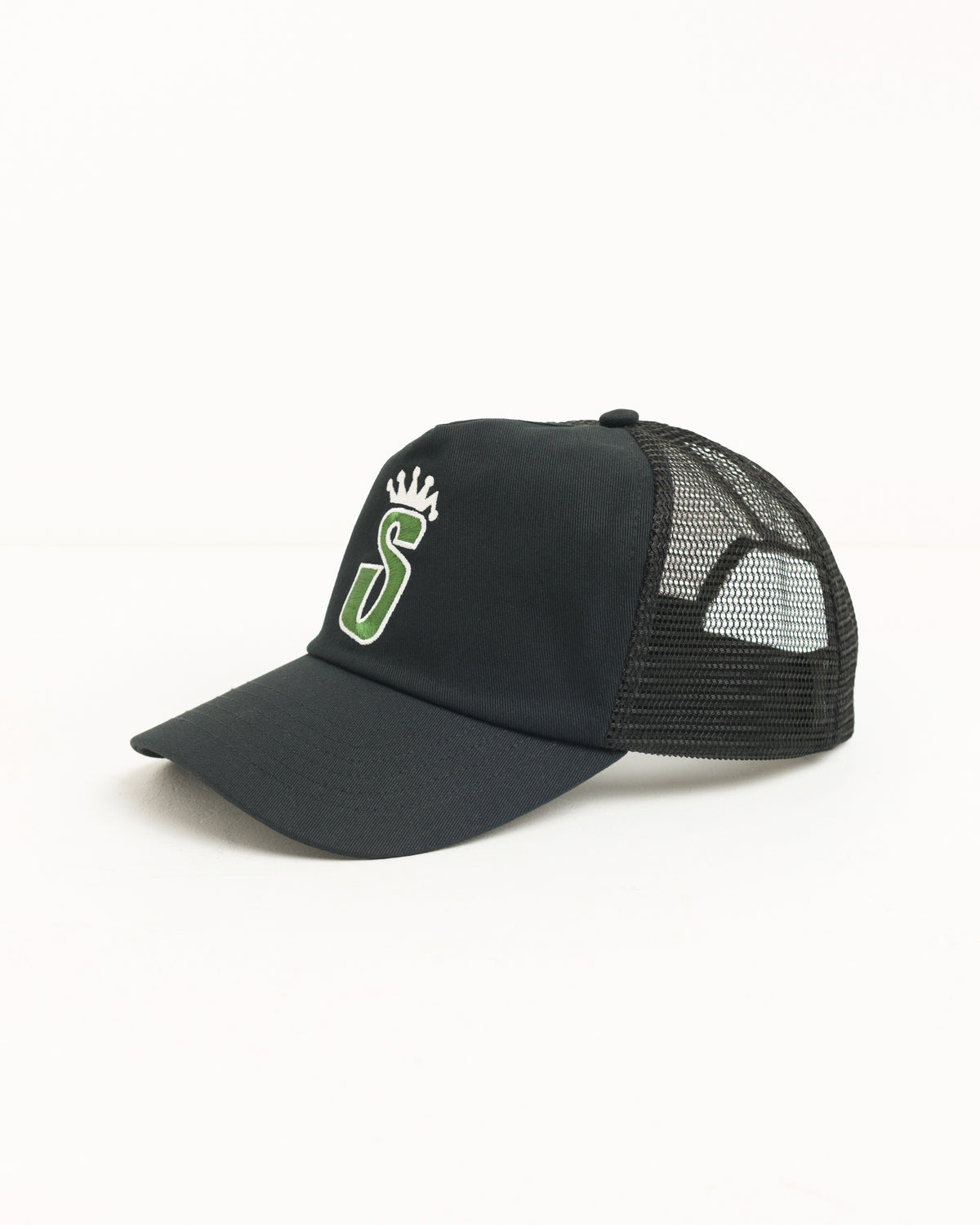 Stussy - Trucker Crown Cap Black-2