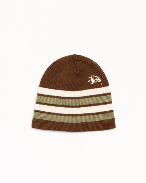 Stussy - Skullcap Basic Stripe Beanie Brown