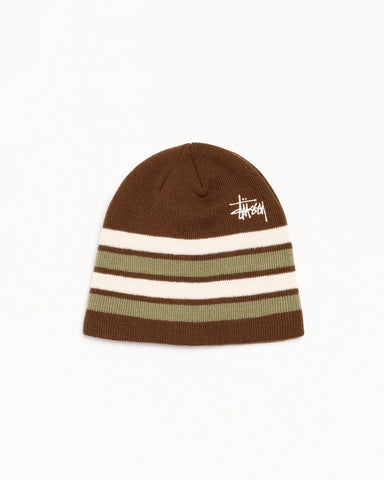 Stussy - Skullcap Basic Stripe Beanie Brown