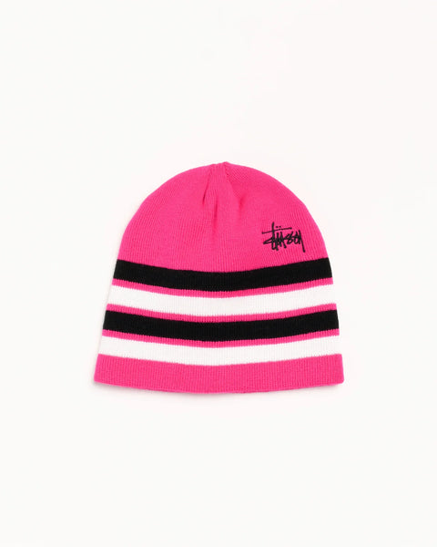 Stussy - Skullcap Basic Stripe Beanie Pink