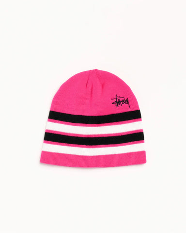 Stussy - Skullcap Basic Stripe Beanie Pink