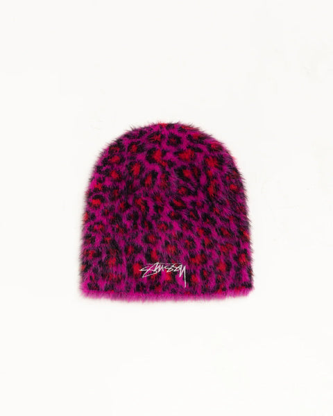 Stussy - Skullcap Leopard Beanie Pink