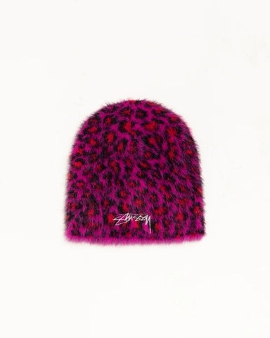Stussy - Skullcap Leopard Beanie Pink