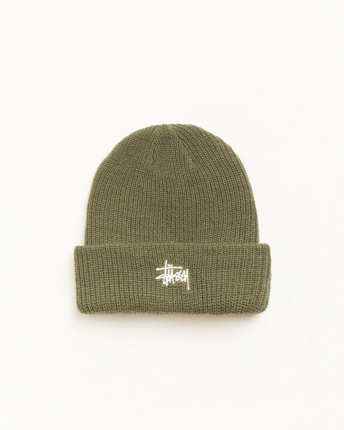 Stussy - Basic Cuff Beanie Dark Olive-1