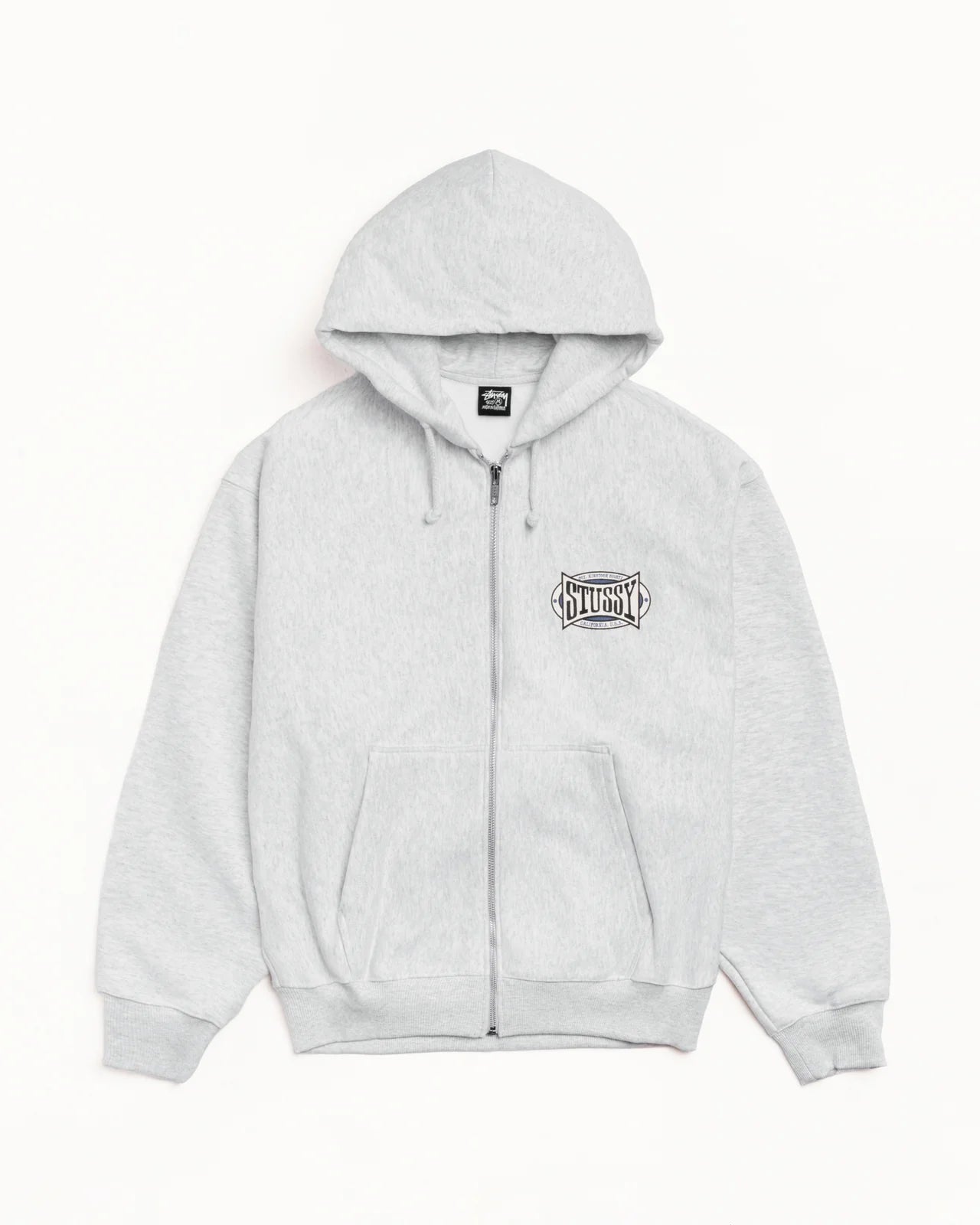 Stussy - Champion Oval Zip Hoodie Grey