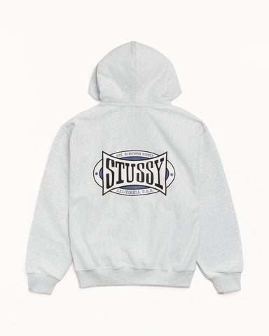 Stussy - Champion Oval Zip Hoodie Grey