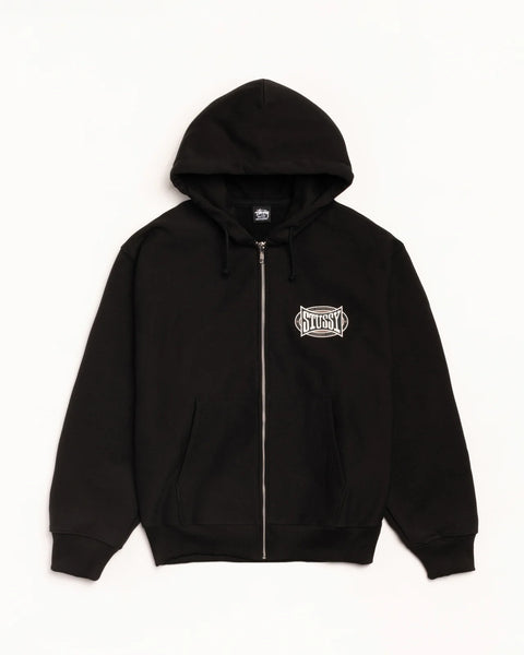 Stussy - Champion Oval Zip Hoodie Black