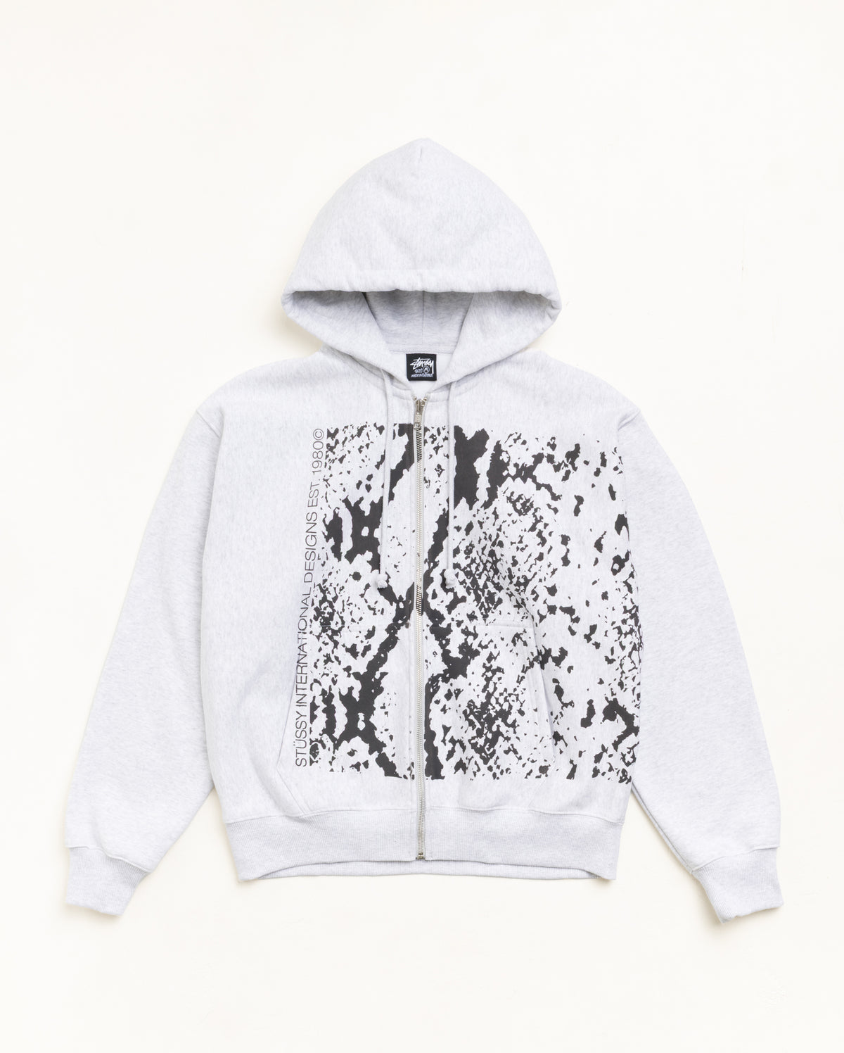 Stussy - Snakeskin Zip Hoodie Ash Heather