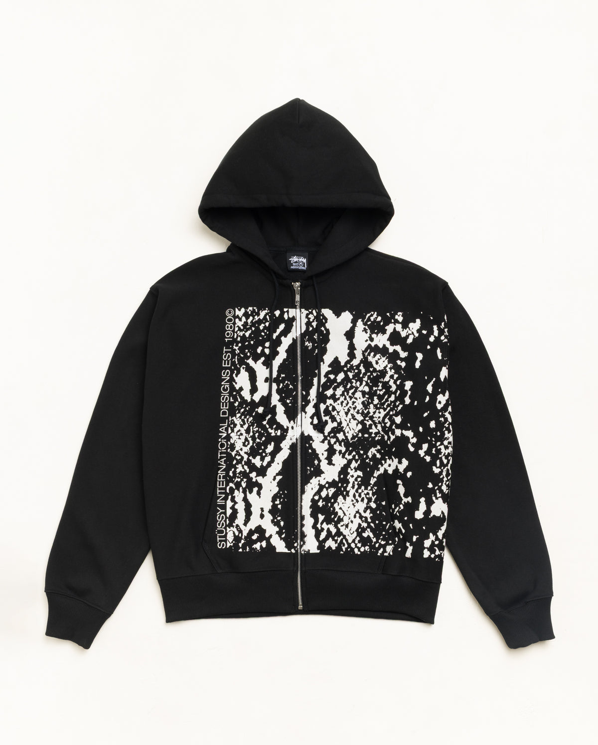 Stussy - Snakeskin Zip Hoodie Black