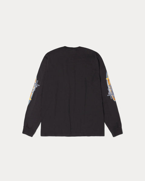 Stussy - Two Star Long Sleeve T-Shirt Black