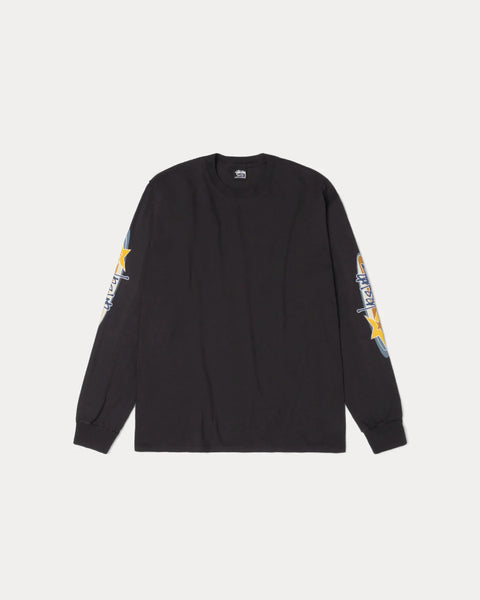 Stussy - Two Star Long Sleeve T-Shirt Black