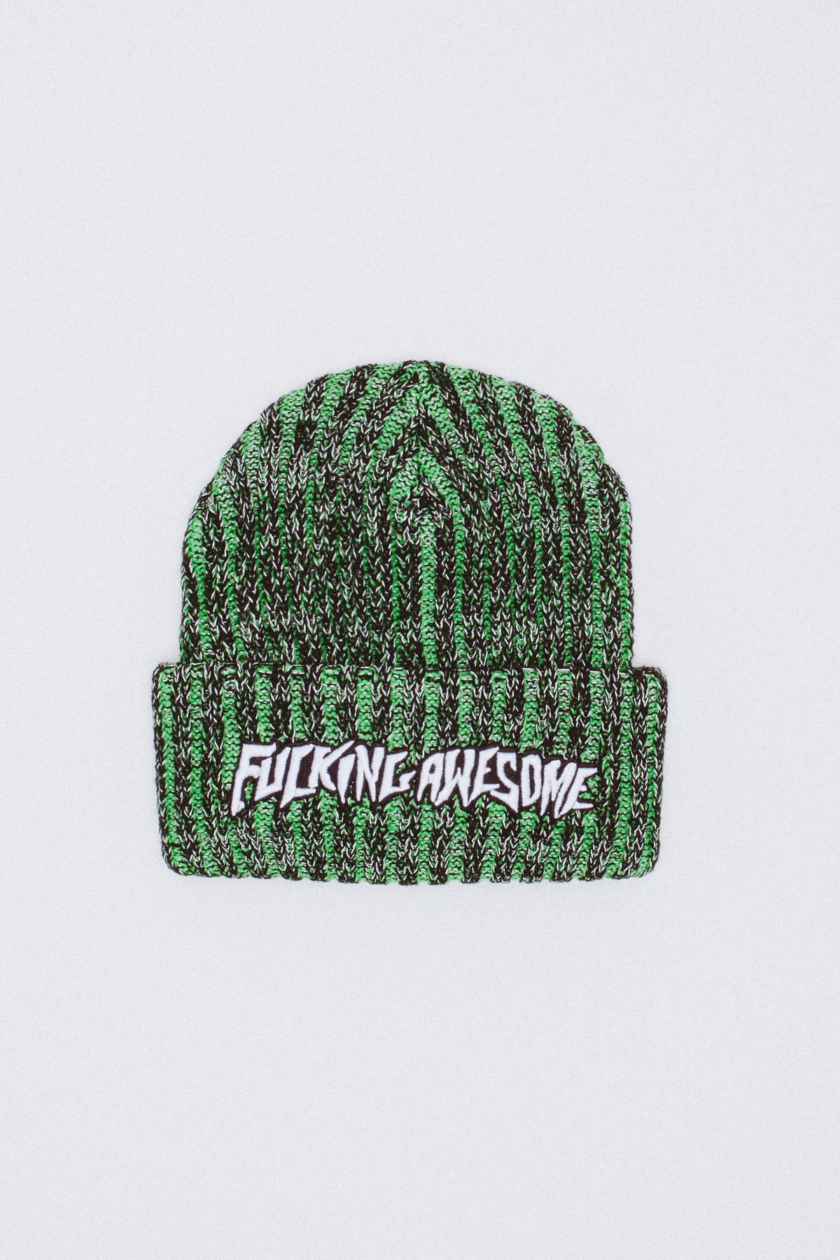 Fucking Awesome - Reflective Stripe Beanie Green/Black-1