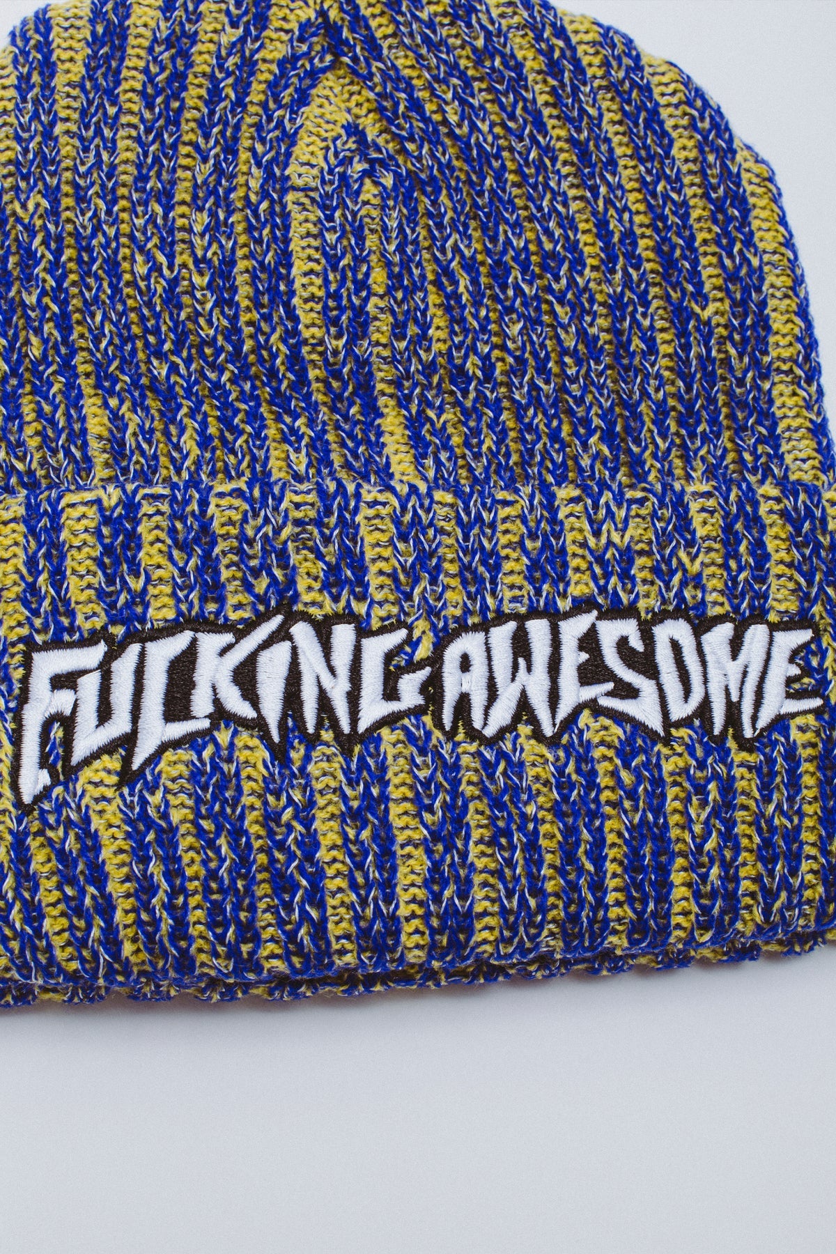 Fucking Awesome - Reflective Stripe Beanie Yellow/Blue-2
