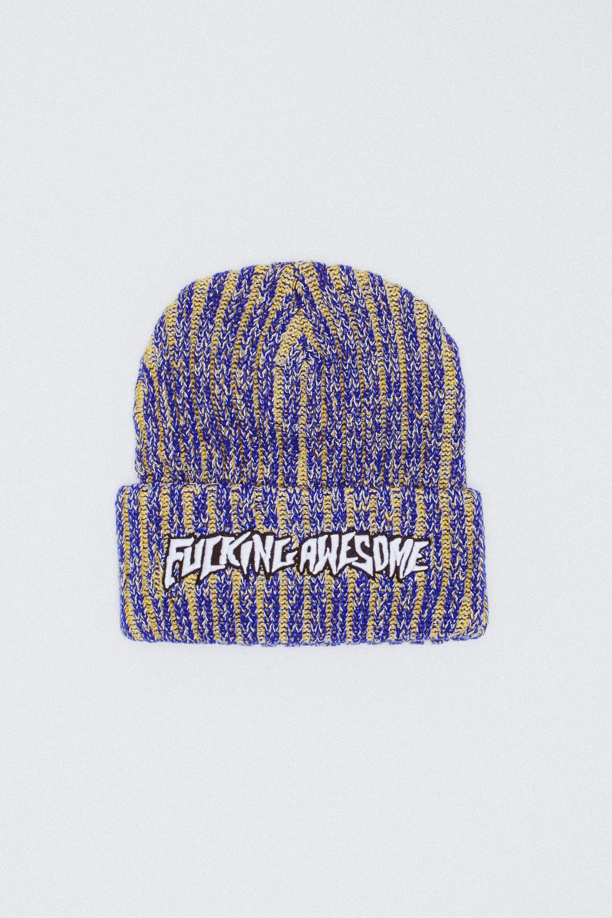 Fucking Awesome - Reflective Stripe Beanie Yellow/Blue-1