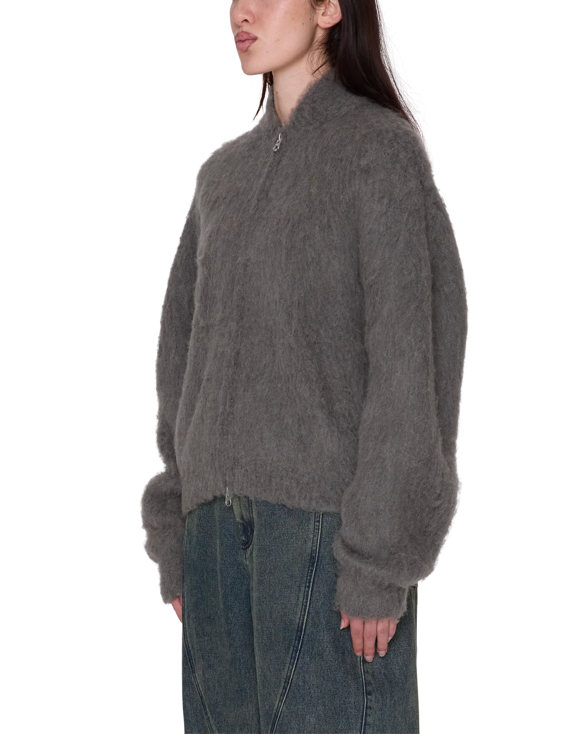 Obey - W Caia Sweater Bomber Charcoal-2