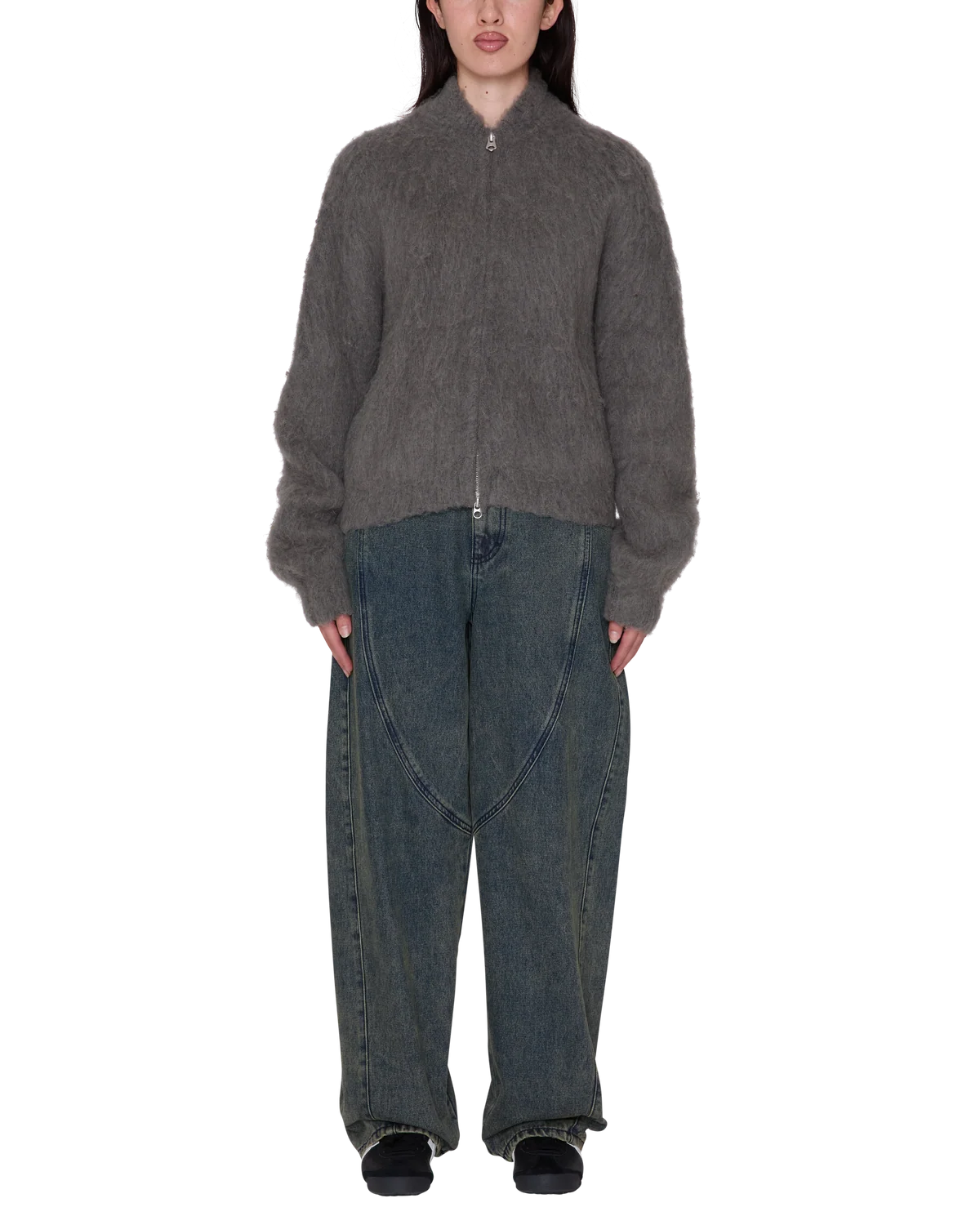 Obey - W Caia Sweater Bomber Charcoal-1