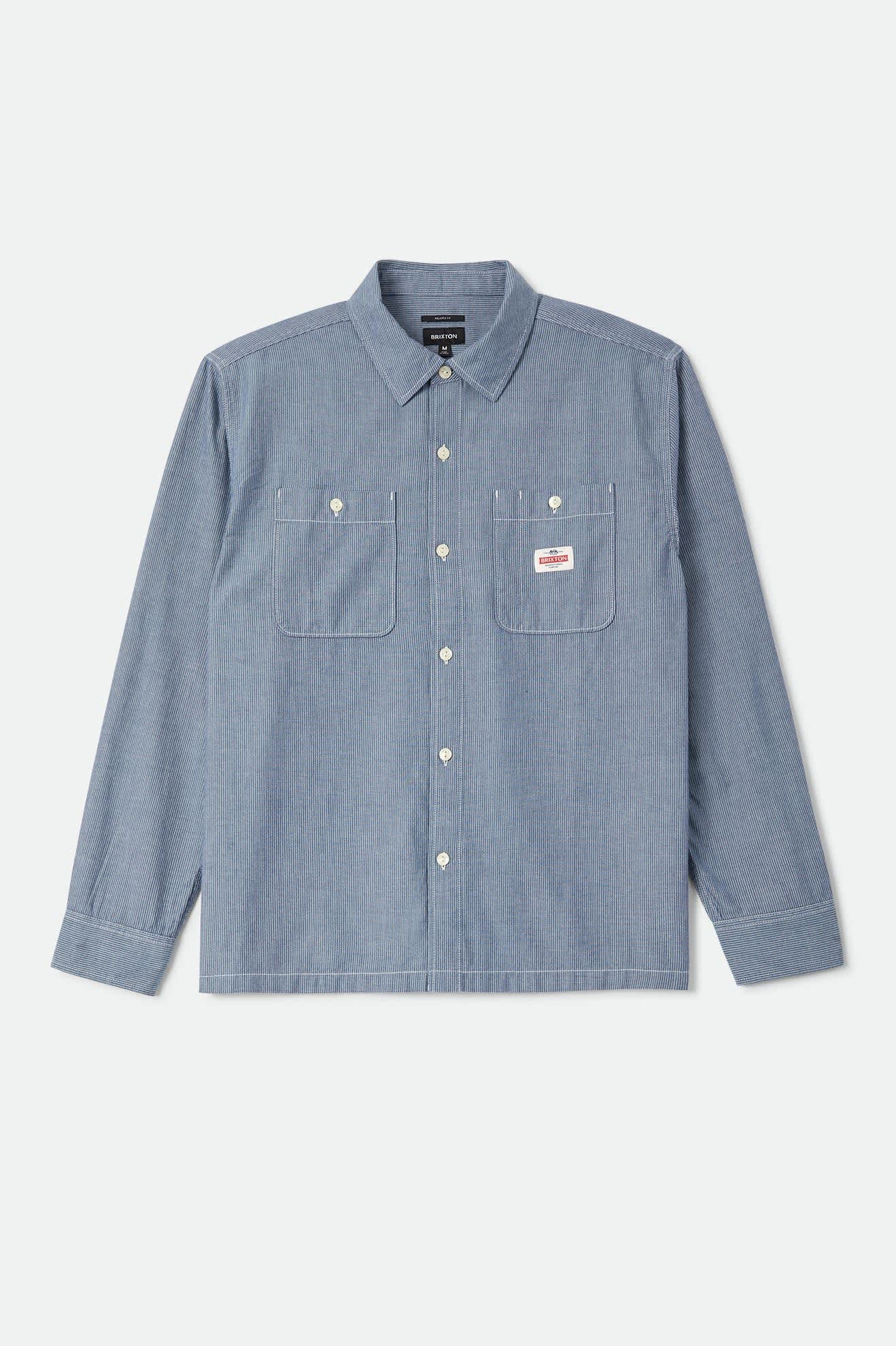 Brixton - Trademark Long Sleeve Shirt Blue Stripe-1