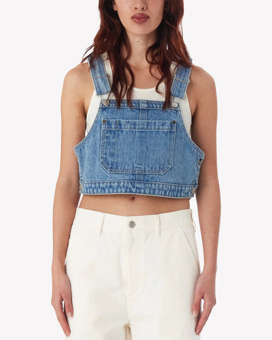 Obey - W Cropped Denim Overall Top
