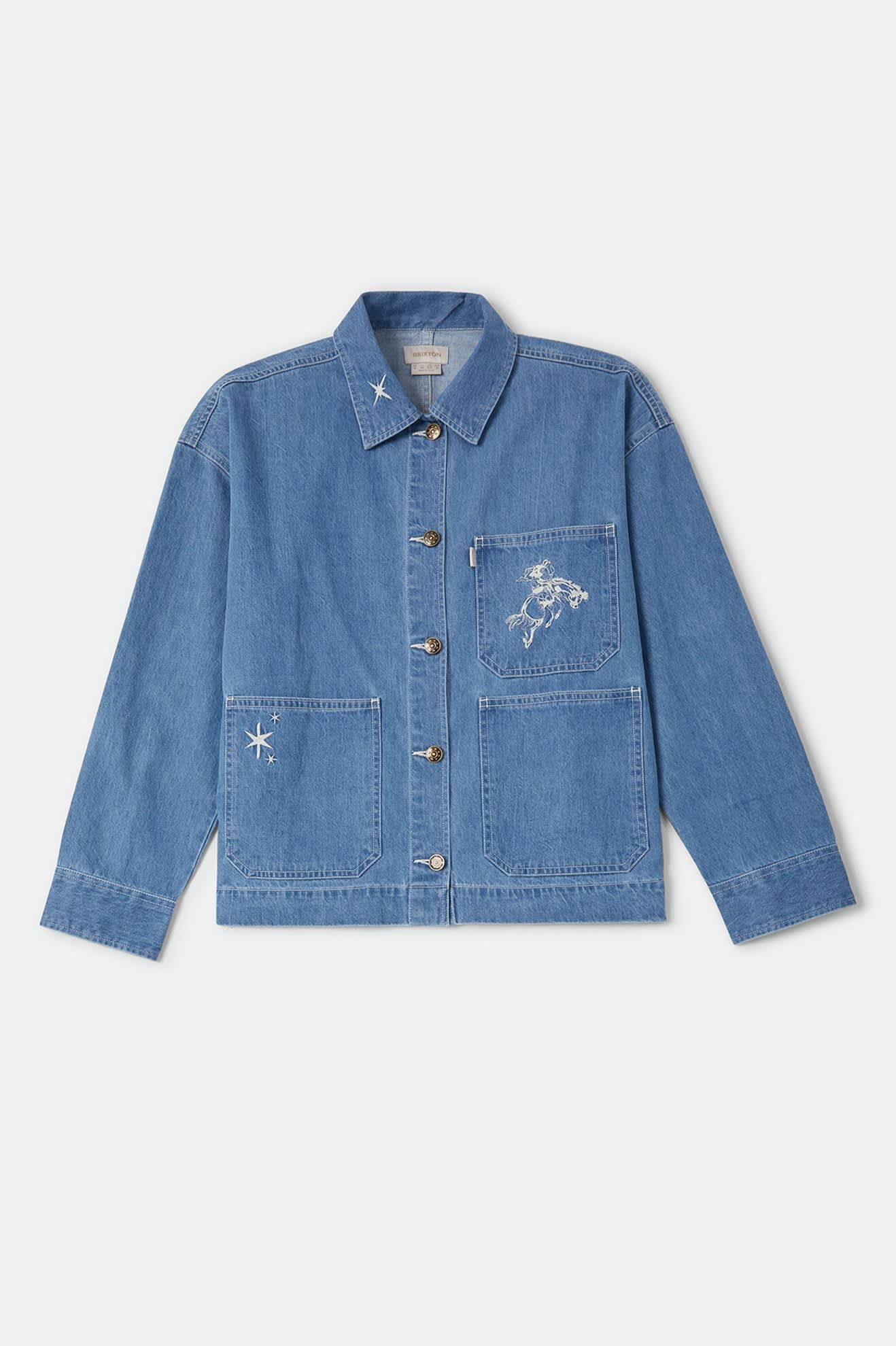 Brixton - W Barn Jacket Light Stone Wash-1