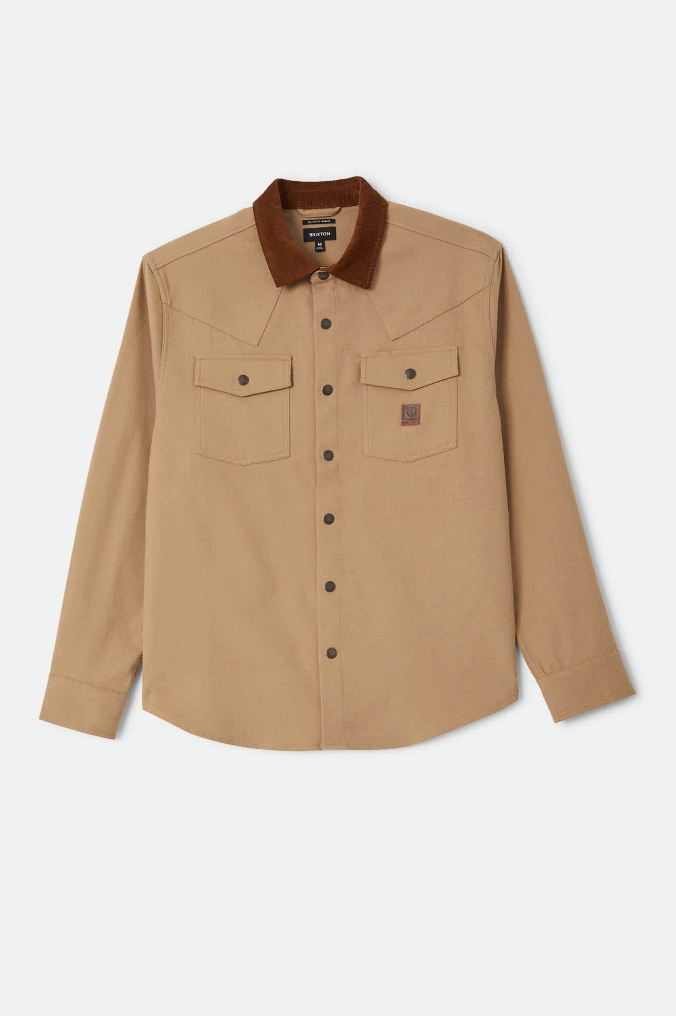 Brixton - Bowery Builders Ranch Performance Flannel Khaki/Brown-1