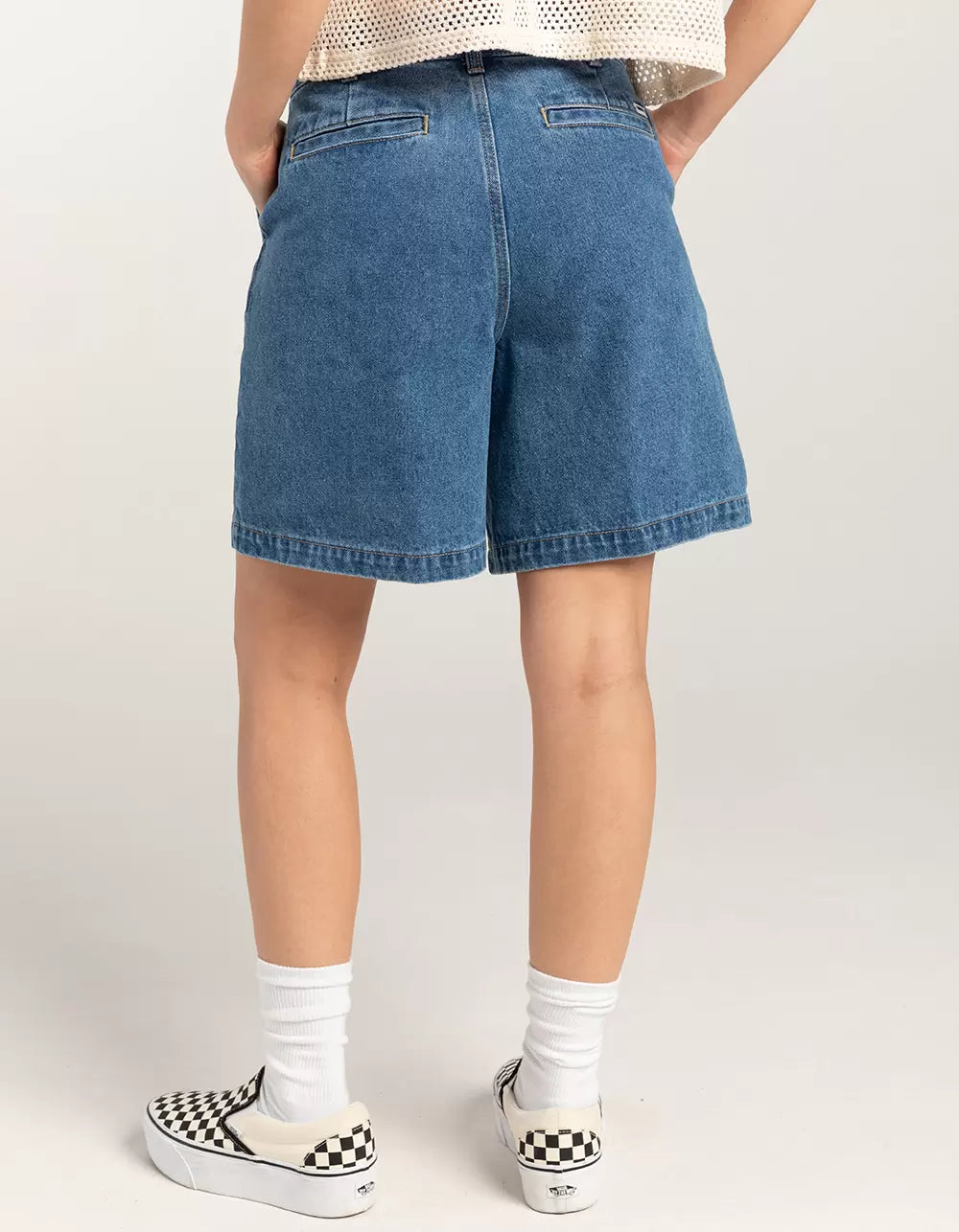 Obey - W Eli Pleated Short Light Indigo