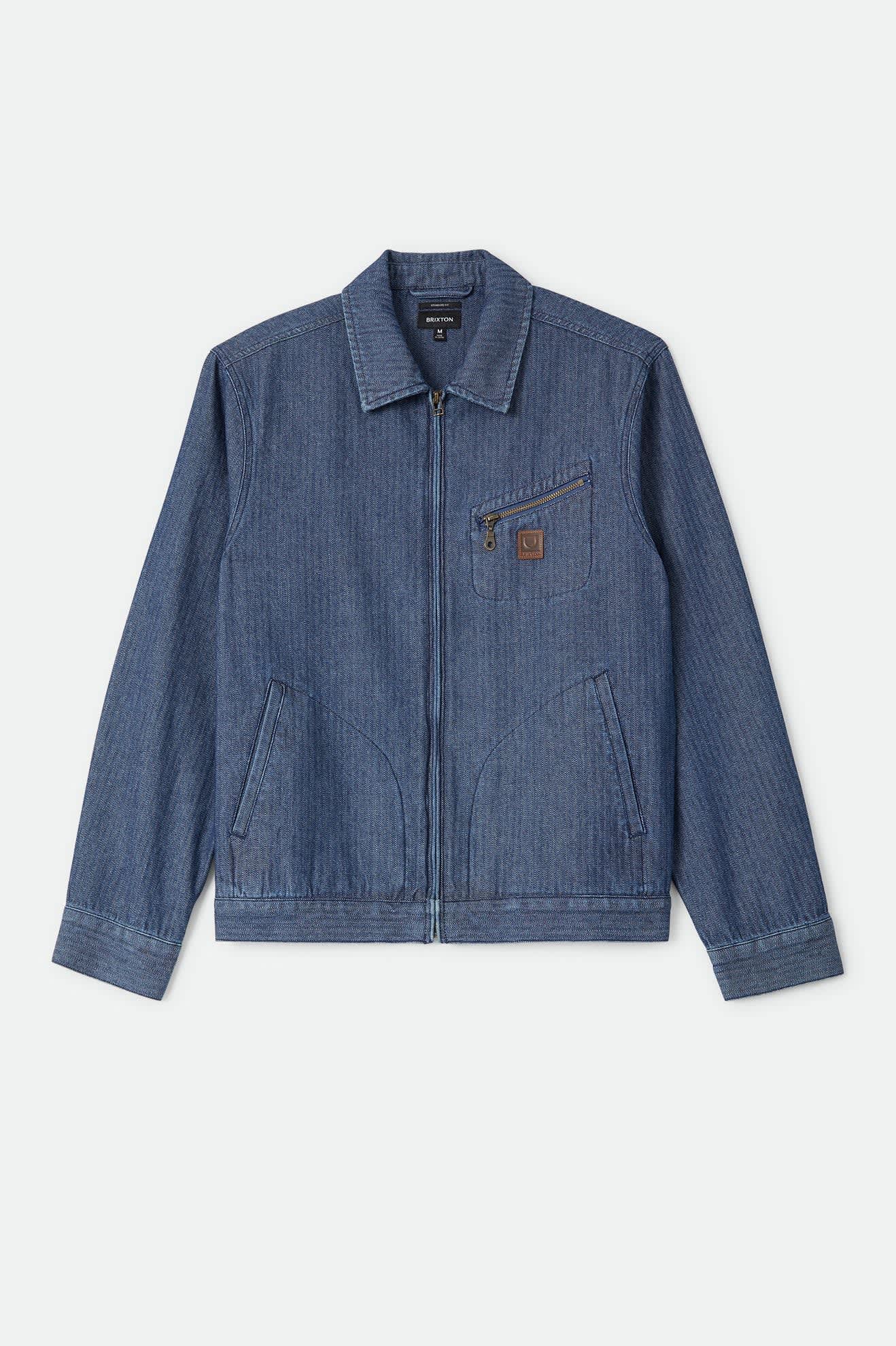 Brixton - Mechanic Garage Zip Jacket Indigo Herringbone-1