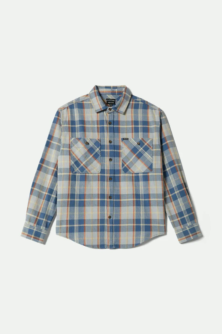 Brixton - Vintage Wash Flannel Blue/Soft Blue/Orange