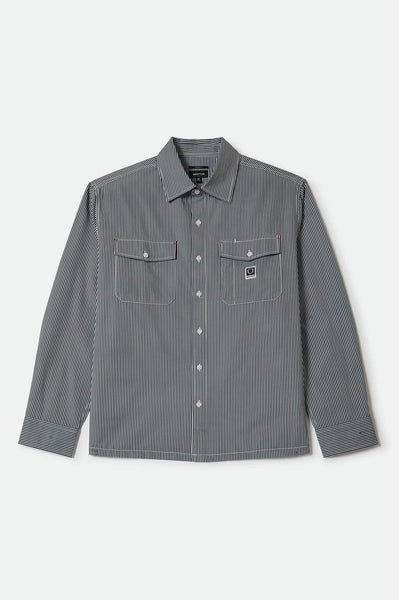 Brixton - Journey Lightweight Shirt Navy/White Stripe