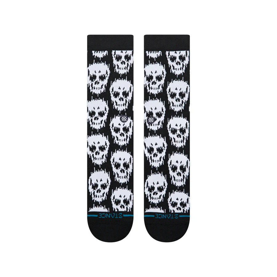 Stance - Static Skull Crew Socks Black