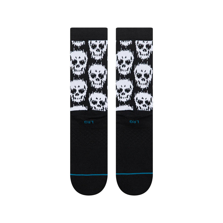 Stance - Static Skull Crew Socks Black