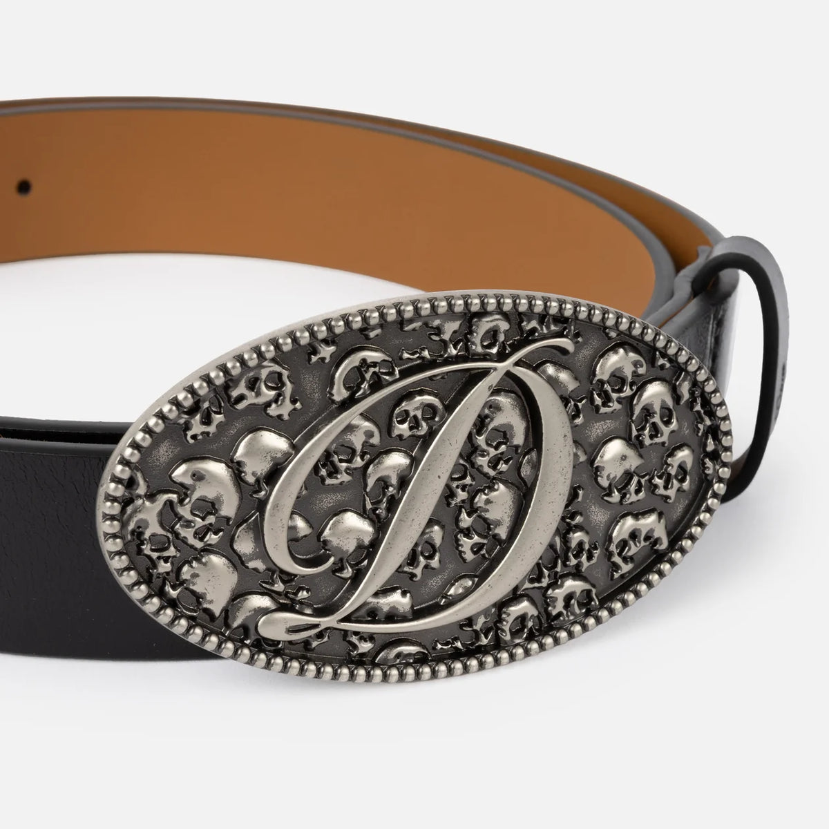 Dime - Skull Leather Belt Black