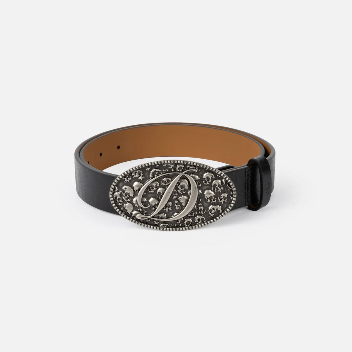 Dime - Skull Leather Belt Black