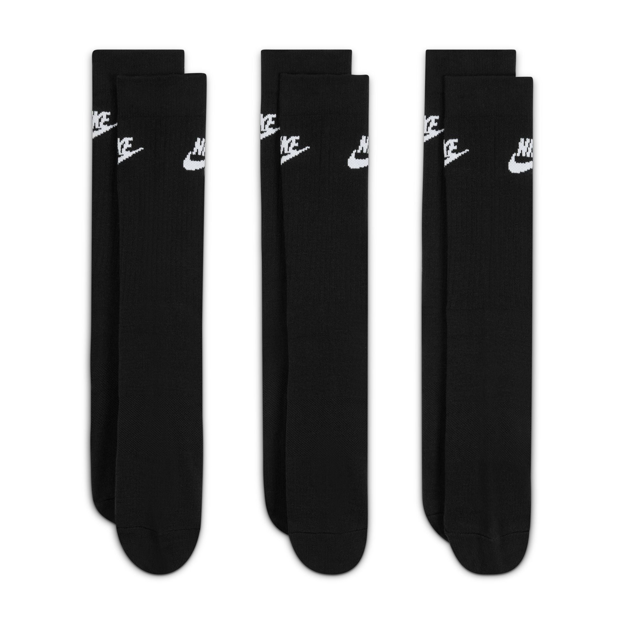Nike - Sportswear Everyday Essential Crew Socks (3 Pairs) Black