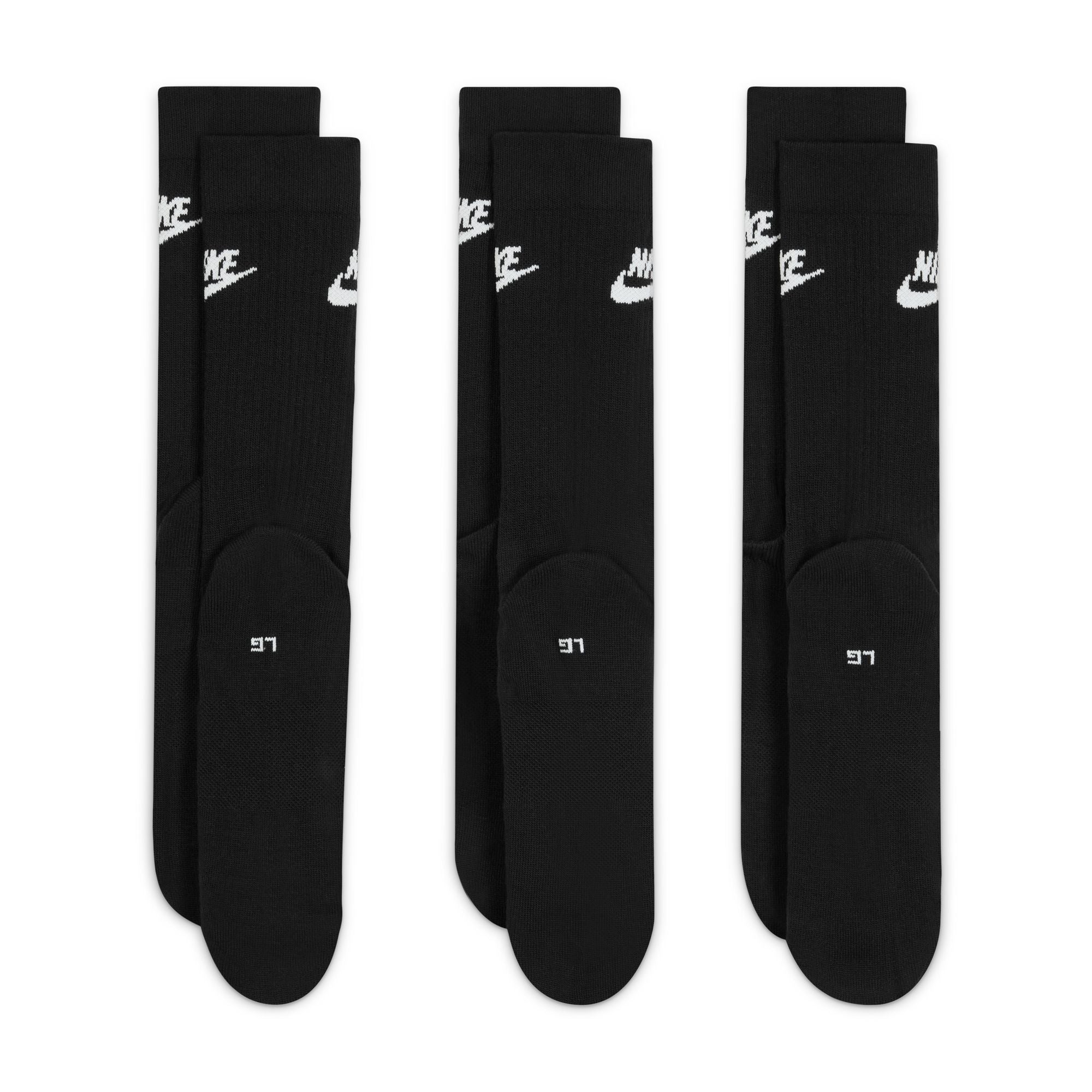 Nike - Sportswear Everyday Essential Crew Socks (3 Pairs) Black