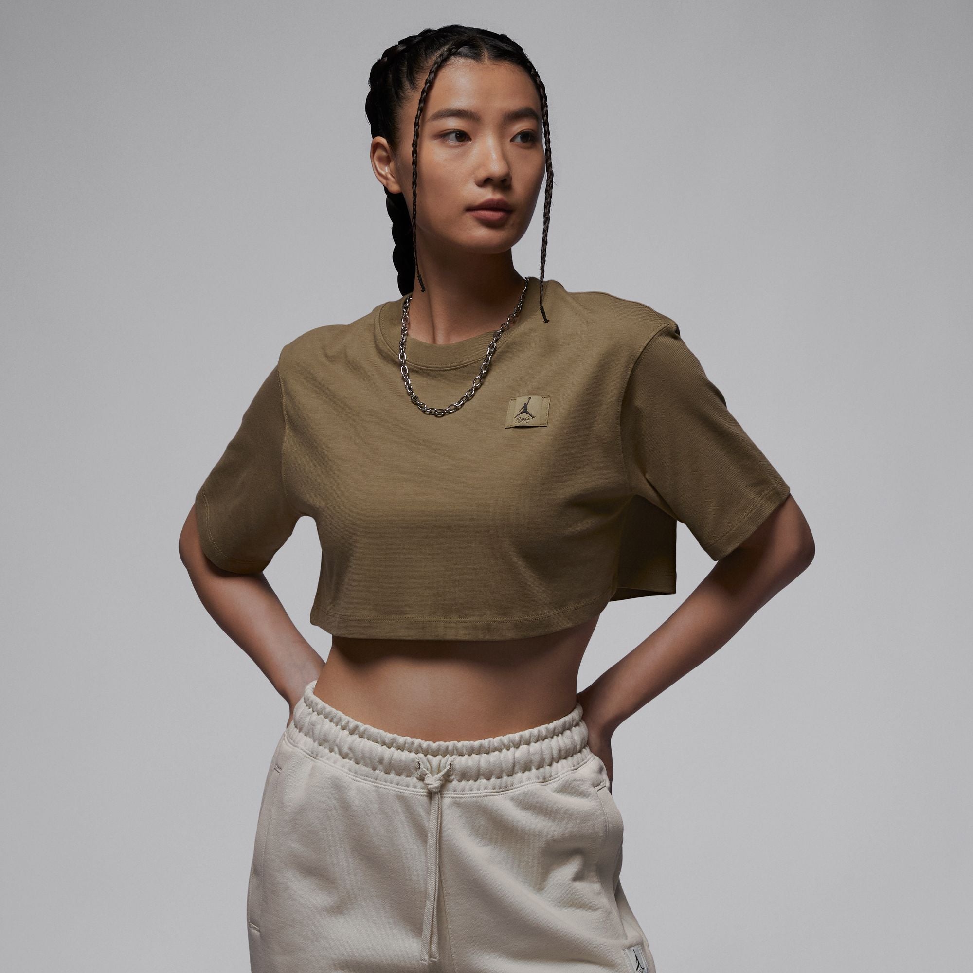 ★andar★ Built-in Comfinity Melange Crop Tee Pad Nike - Jordan Sport Cropped Tee – FLAVOUR '99
