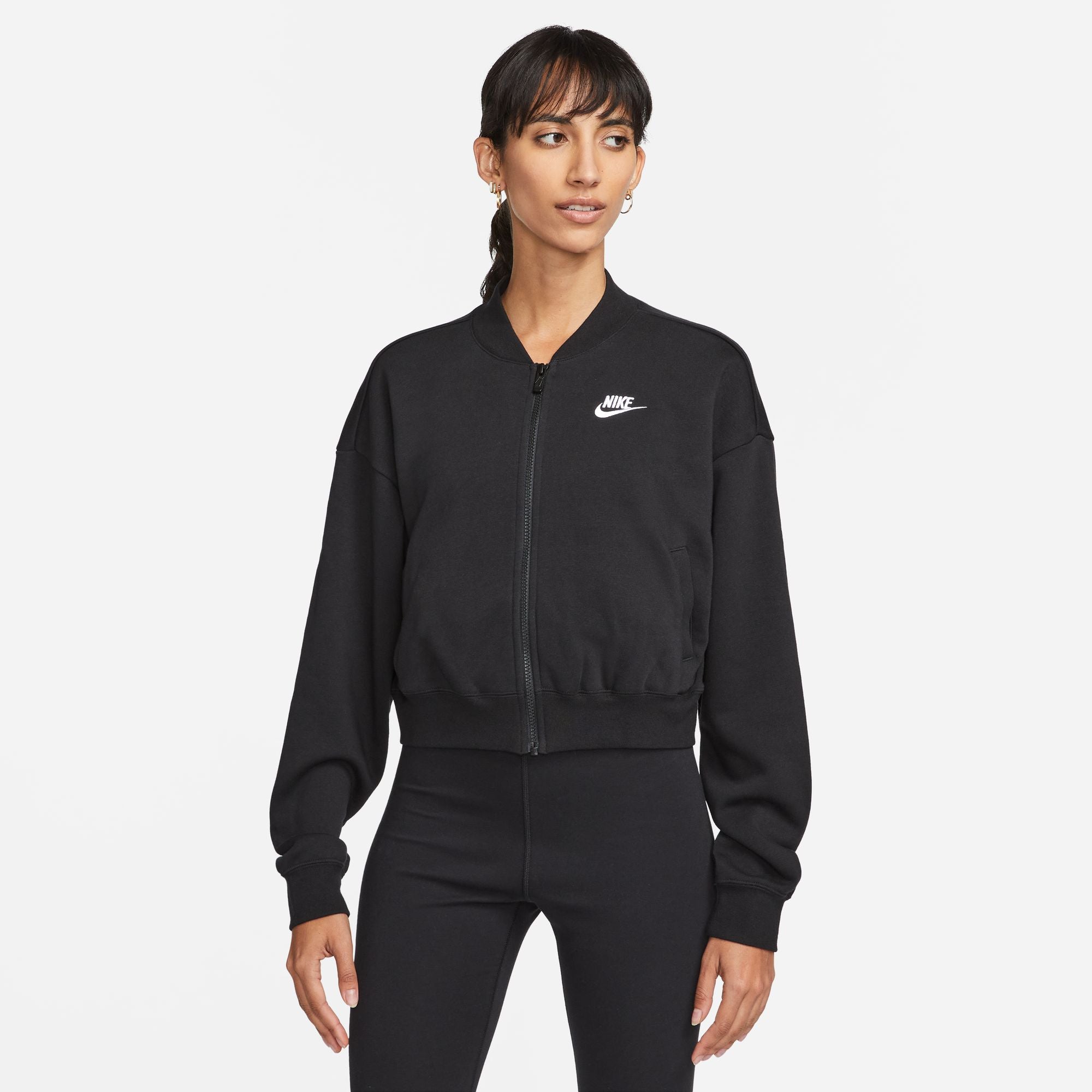 nike black crop jacket